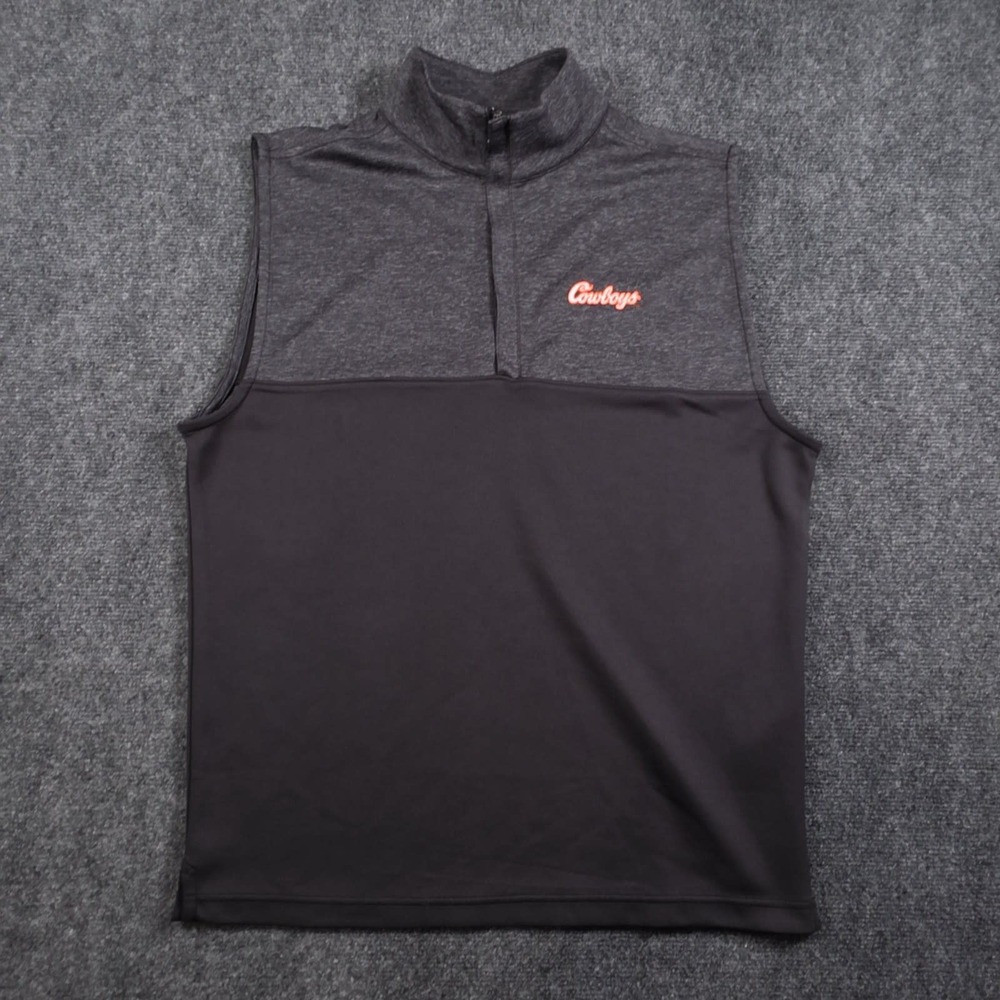 FootJoy Heather Yoke Vest Mens Small 1/4 Zip Oklahoma State Cowboys Golf